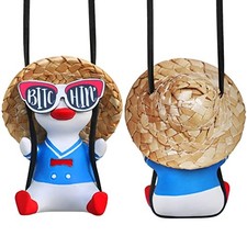 Cool Swinging Duck Car Hanging Ornament Cute Auto Decor Rear View Mirror Bl