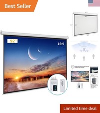 92-Inch Motorized Projector Screen with Remote Control for Home Theater Office
