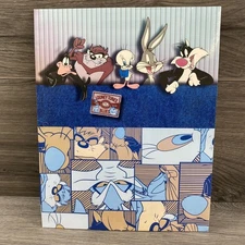 Vintage Looney Tunes Blues Folder 1997 Warner Brothers Tweety Bugs Taz Sylvester