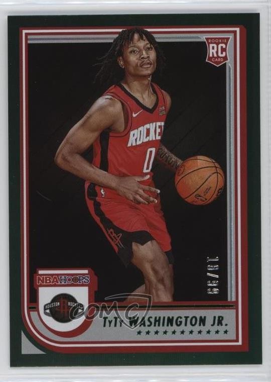 2022 Panini NBA Hoops Rookies Green 18/99 TyTy Washington Jr #258 Rookie RC 0p5y