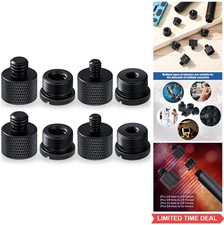 Mic Stand Adapter 8 Pack 1/4 3/8 5/8 Thread Microphone Screw Aluminium Black