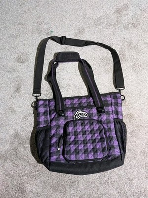 Y2K Skull Candy Ink'd Book Bag-Purse Laptop Bag-Tote Purple Plaid