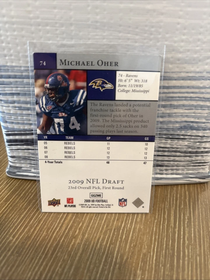 2009 Upper Deck - Rookie Exclusives Michael Oher #74 (RC) - Image 2 of 2