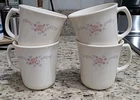 Set of 4 Vintage Corning Ware Corelle English Breakfast Coffee Cups Mugs