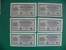 Germany 6x 100 Mark 1922 Consecutive serie