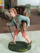 Statuina Del Presepe C.C. CONFALONIERI Pastore con fascio di legna