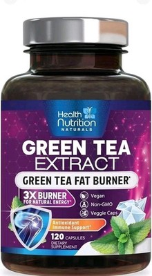 Green Tea Extract Pills - 98% Standardized EGCG 1300mg & 3X Strength for Natural
