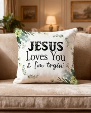 Christian Pillow Cover 18x18 Inch Jesus Loves You I m Tryin Faith Throw ...