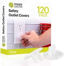 Power Gear Outlet Covers Baby Proofing Child Proof Plug 120 Pack, Clear