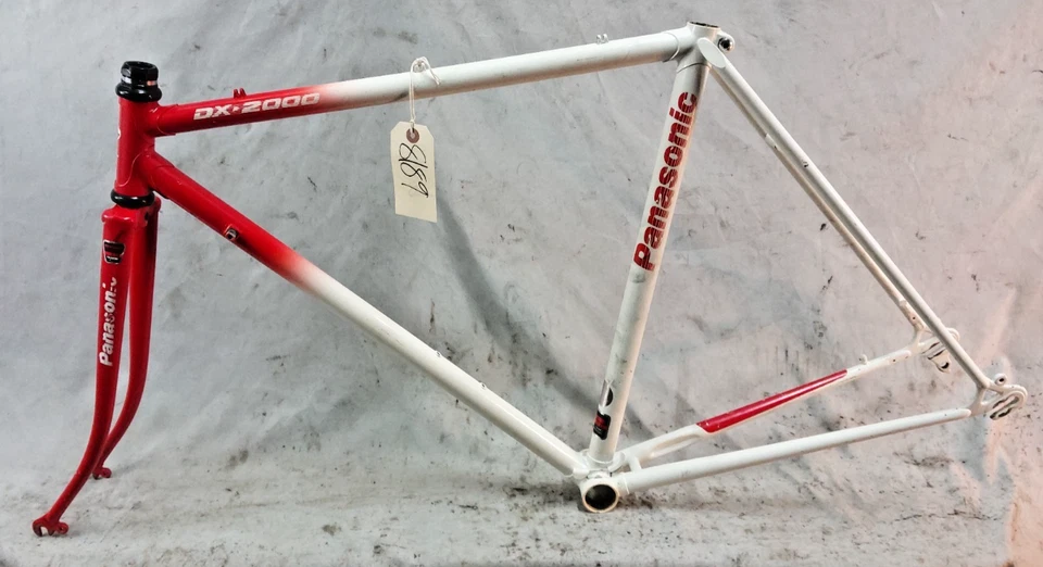 Juego de cuadro de bicicleta de carretera Panasonic DX-2000 1982 pequeño 50 cm acero con orejetas Tange retro ~ Foto 2 de 4