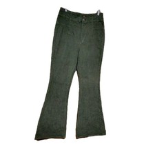 We The Free Free People Green Women's Corduroy Flare High Waisted Pants Size 32