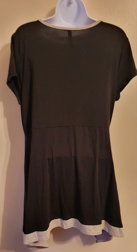 Massini Casual Black Gray Mini Dress Or Tunic Top L - Picture 2 of 5