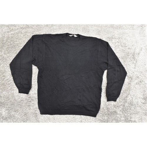 Dalmine Men's Black Wool Pullover Sweater L Made in Italy Virgin Wool - Picture 8 of 8
