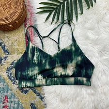 Old Navy Active Blue Green Padded Light Support Sports Bra Large Activewear