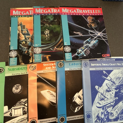 7 GDW MegaTraveller Regelwerke & Starship Deck Plans Set   Referee's Manual etc.