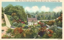 Postcard OH Youngstown Pioneer Pavilion Mill Creek Park 1934 Vintage PC J2375