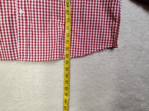 Galaxy Men Shirt 3XL Burgundy Plaid Cotton Blend ButtonDown Long Sleeve Slim Fit - Picture 7 of 21