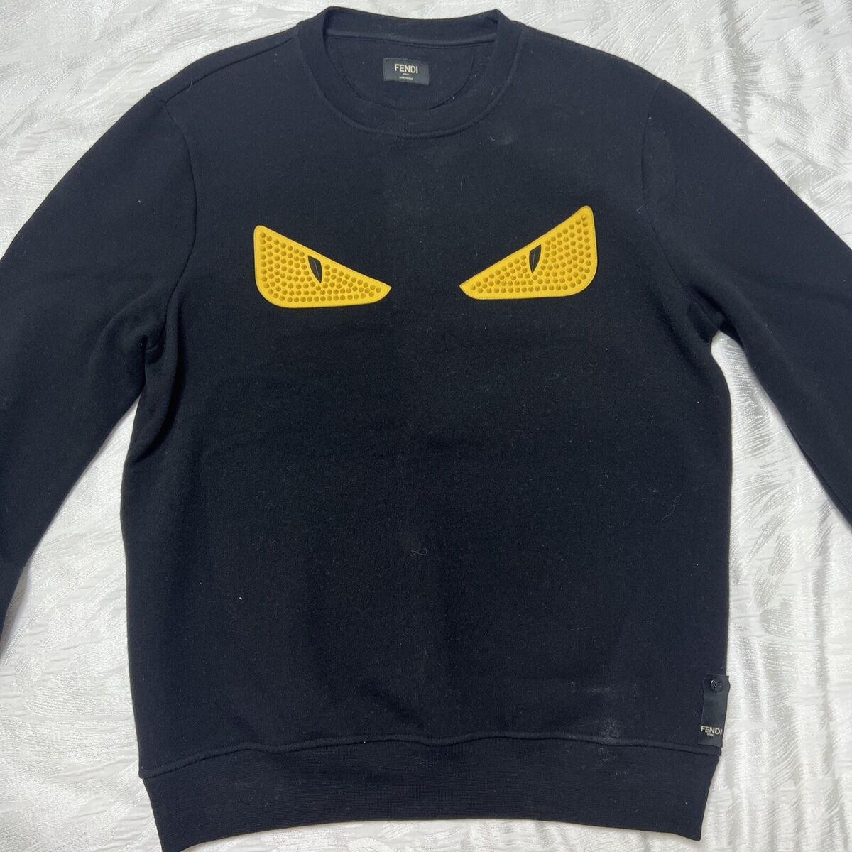 Fendi Monster Eyes Spikes Sweatshirt - Black and Yellow Fendi Monster Eyes Spikes Sweatshirt - Black and Yellow