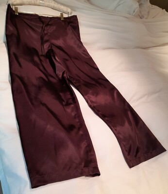 Mei-Do Brown Satin Long Pyjama Bottoms T.U.