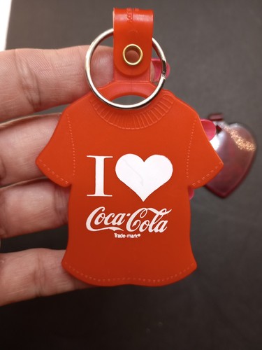 Vtg I Heart Coca-Cola Red Shirt Plastic Keychain 1 Heart Shape No Chain Ring. - Picture 5 of 6