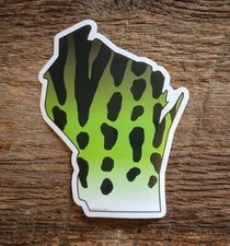 Wisconsin Stickers Decals Rainbow Brown Brook Musky Steelhead Pike Pheasant