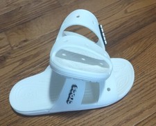 Crocs Unisex Classic Two-Strap Slide Sandals, White, Womens 9 Mens 7 EUC