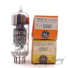 2 General Electric 12BY7A/EL180/12BV7/12DQ7 Video Amplifier Output TV Valve- Ban