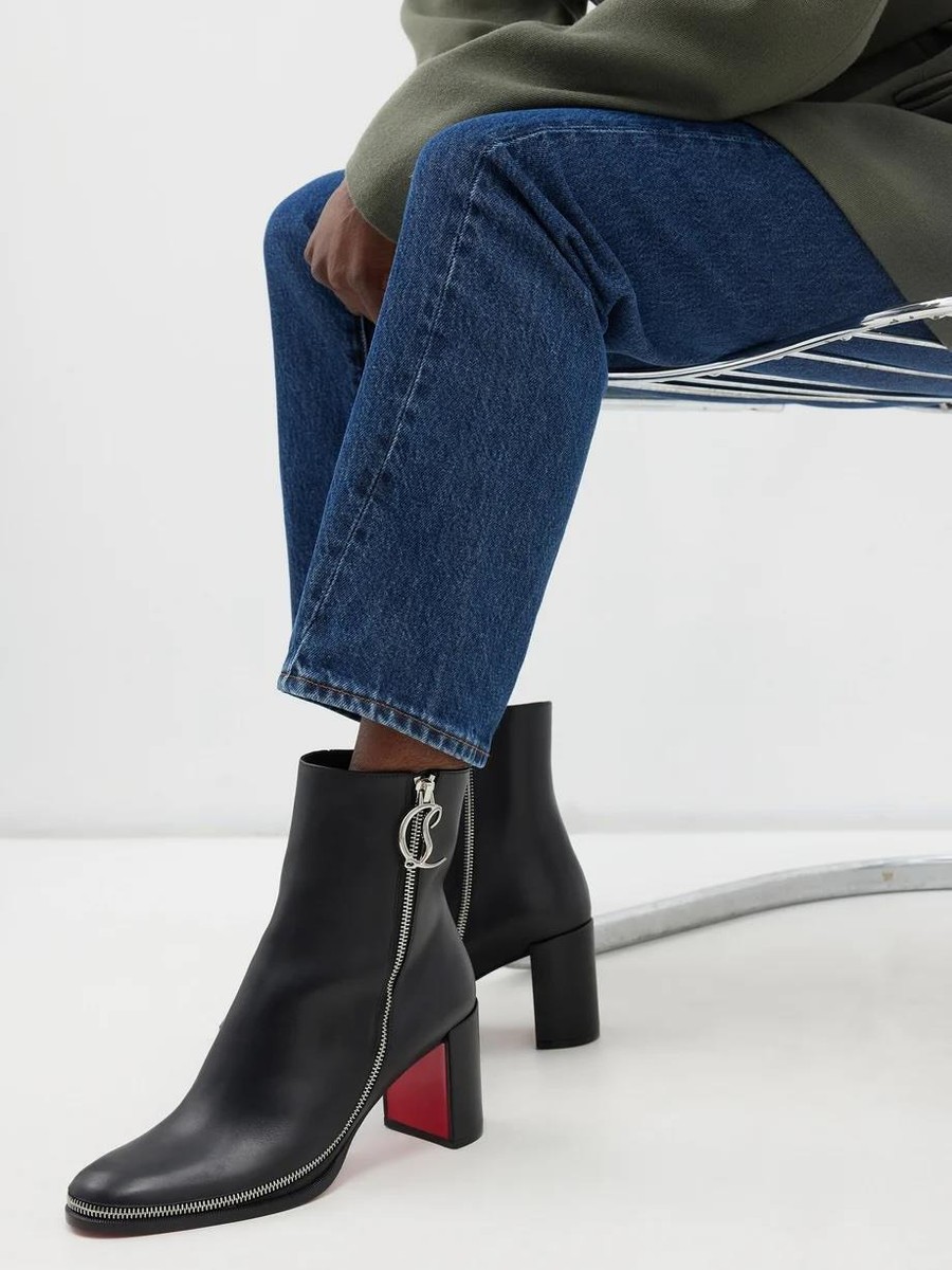 Christian Louboutin CL ZIP BOOTY 70 Leather Ankle Boots Christian Louboutin CL ZIP BOOTY 70 Leather Ankle Boots