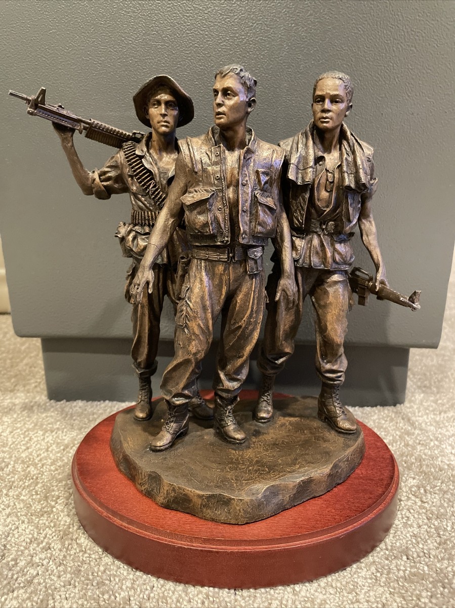 FRANKLIN MINT FREDERICK HART 3 SOLDIERS VERY RARE VIETNAM MEMORIAL