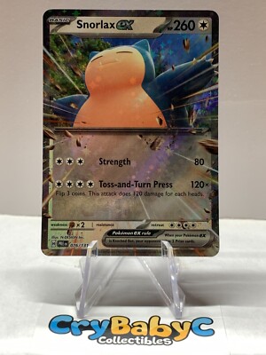 Pokemon Snorlax ex 076/131 Prismatic Evolutions Scarlet & Violet Double Rare