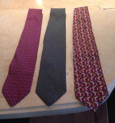 Lot Iof 3 Men's BROOKS BROTHERS 100% Silk Ties Excellent Condition