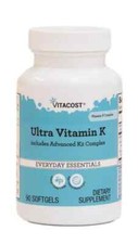 Vitacost Ultra Vitamin K with Advanced K2 Complex, 90 Softgels, expires 06/2027