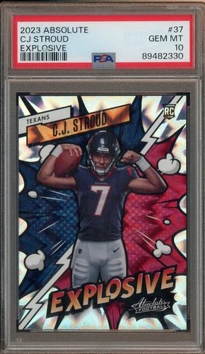 2023 Panini Absolute Explosive #37 CJ Stroud Texans RC Rookie SSP PSA 10