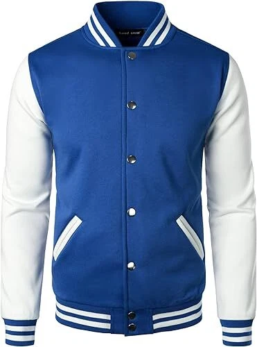 Biker Sports Motorcycles Letterman Baseball Bomber Wool & Leather Varsity Jacket