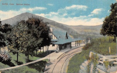 NORFOLK, CT ~ CNE RAILROAD STATION, A. V. MORGAN, PUB. ~ used c. 1920s ...