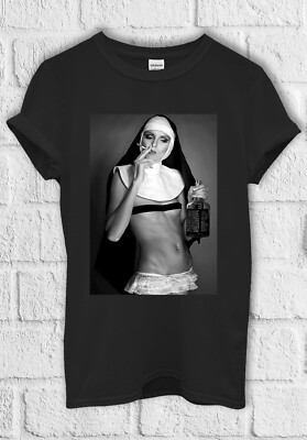 Nun Smoking Drink Weed Funny T shirt Men Women Hoodie Sweatshirt Unisex  1195