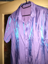Glanzhemd Lila Größe M
