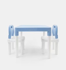 Set Tavoloino Con 2 Sedie Bianco/Blu/Rosa Per Giocare Bambini
