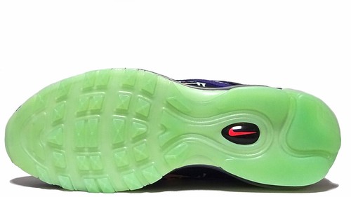 Nike Air Max 97 'Slime Halloween' Black/Court Purple/Flash Crimson Size 9 NEW - Picture 9 of 11