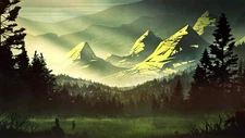 Landscape  art mountains Custom Gaming Mat Desk