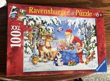 Ravensburger Jigsaw Puzzle SANTA CLAUS Toy Bag Vintage Forest Friends