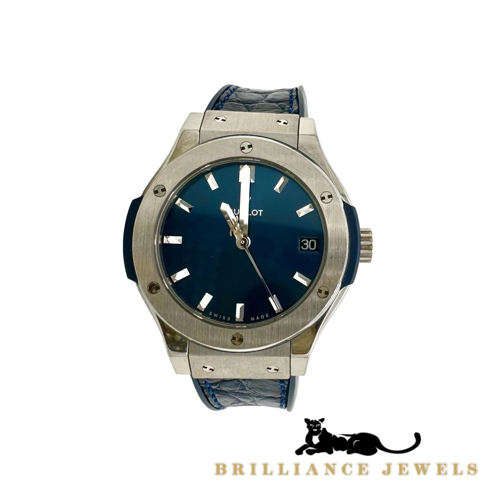 Hublot — Hublot Classic Fusion Titanium Blue Ladies Stainless Steel 33mm Watch