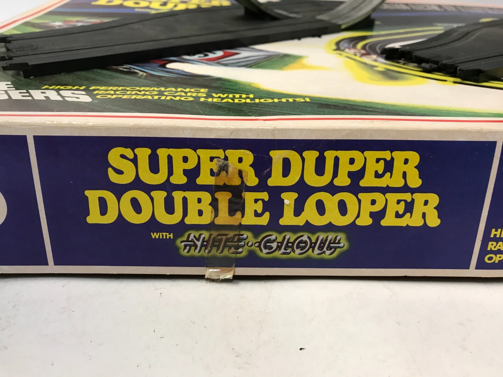 1979 TYCO 6631 SUPER DUPER DOUBLE LOOPER NITE GLOW SLOT CAR SET W/ 2