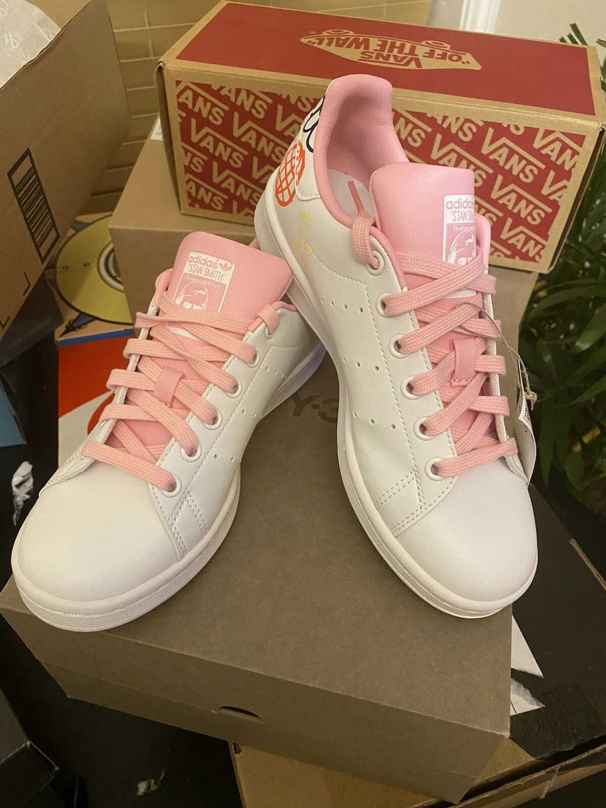 Nuove scarpe sneakers donna Adidas Originals FX5680 Stan Smith Doodle taglia 6