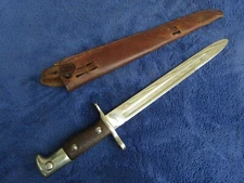 ORIGINAL VINTAGE US M1892 KRAG RIFLE BAYONET AND PICKED PIN SCABBARD