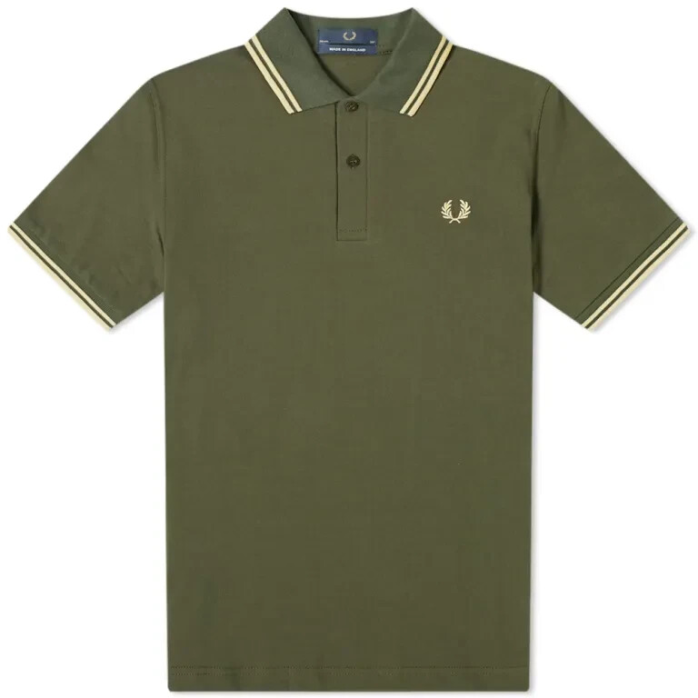 トップス Made in ENGLAND/FRED PERRY M12 Green Fred Perry Tartan Green Twin Tipped Polo Shirt M12 | US