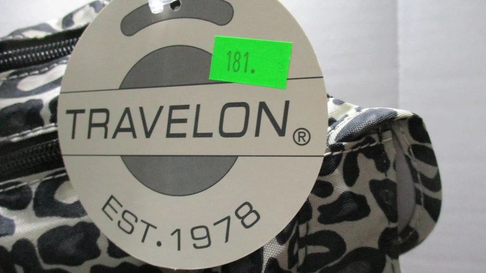 TRAVELON ~ леопард печать нейлона нести на дорожная сумка сумочка ~ новый с ярлыками - Изображение 4 из 4