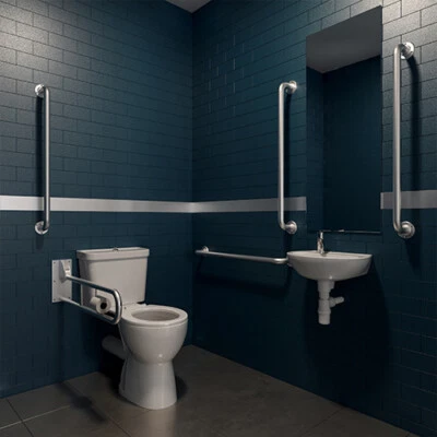 Doc M Pack Suite - Disabled & Easy Access Bathroom, Various Colour Rails