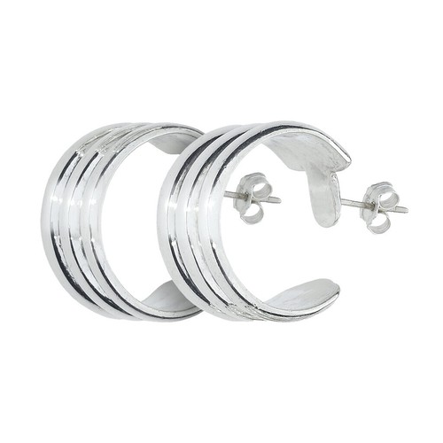 Tiffany & Co. Sterling Silver Bamboo Hoop Stud Earrings | eBay