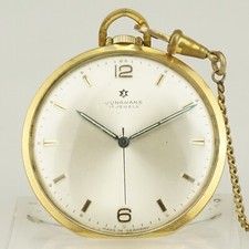WORKING Pocket Watch JUNGHANS Gold pl. Men's no fusee duplex no repeater RAR